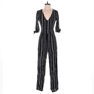 Black and white striped jumpsuit